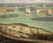 Georges Seurat Port-en-Bessin,Entrance to the Harbor oil